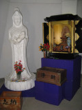 Statue at the top.