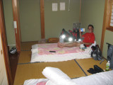 Geno and I finally decide to stay in a ryokan. The others stealth camped for free.
