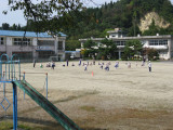 School kids. Looks like PE to me.