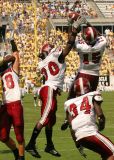 Troy FS Tavares Williams intercepts a pass as the half ends
