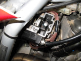 Accessing the needle from the top of the slide on the FCR Carburetor - This carb has an emissions stop to limit throttle opening