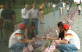 Visitors at the Vietnam Veterans Memorial Wall stock photo #LS02_1693