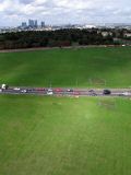 Greenwich Park and the docklands beyond