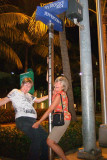 July 2008 - Linda Mitchell Grother and Brenda pole dancing on Lincoln Road Mall