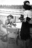 1944 - Lutrelle Conger High (left) with her girlfriend Dot Salhanie at Hialeah Race Track