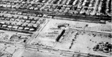 Early 1964 - closeup view of Palm Springs shopping center, Royal Castle, Eagle-Army Navy on Palm Springs Mile