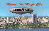 1960's - the Goodyear GZ-19A Blimp Mayflower VI N4A flying past downtown Miami