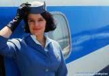 A beauty, Sheila Stevenson Warmack, Pan American World Airways, with DC-8 Jet Clipper Derby in the early 60s