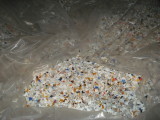 mix color medical pill bottle regrind with paper and trace amount PET