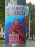 an anti-nato, anti-EU poster in belgrade