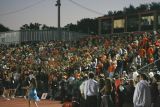 large homecoming crowd in brown stadium