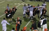 defense celebrating fumble recovery