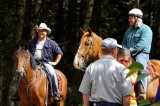 Ride Coordinator Dick Yarboro leads DNR's Mark Mauren to the trail