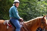 Mark Mauren getting to know a four-legged volunteer