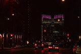 PIER ONE BUILDING DISPLAYING PURPLE FOR THE UPCOMING TCU GAME