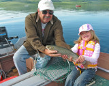 My grandaughter and I with her first fish