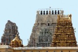 Kamakshi Amman temple - golden gopurams, Kanchipuram, India