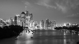 Brisbane cityscape in bw