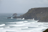 towards St Agnes head and Bawden rock on a windy day