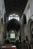 interior with rather unusual window above chancel arch