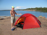 Lars med sitt nya tält
