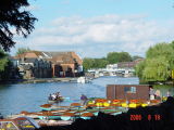 The boat station and the distant bridge