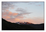 Midnight sun on the mountains