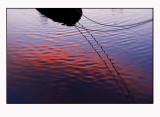 Red evening cloud reflected