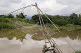 Fishing net cast over the Ping River, Chiang Mai
