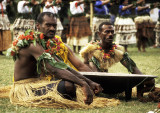 Fijian men with a dish of yaqona