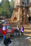 Builder with tourists