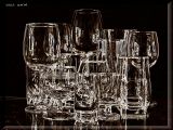15 glasses on black