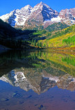 Maroon Bells reflection, Maroon Lake, Aspen, CO