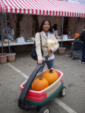 Pumpkin children in cart