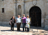 Jean, Donna, Patty, and Celeste at The Alamos mission, fortress, and shrine