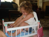 baby girl in the babys cradle