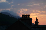 Sunrise in Keswick from behind Blencathra, England