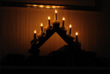 Adventsljusstake med glödlampor