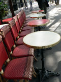 Empty cafe tables