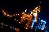 Downtown Cincinnati and the Roebling Suspension Bridge at Night