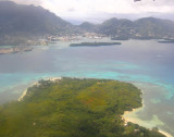 Arial view of Victoria and Ile aux Cerfs