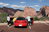 At the car park