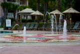 Dancing fountains at the outdoor pool