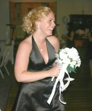 Amanda with the bouquet