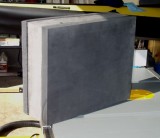 Three inch minicell, another inch glued on each side to make a 5 inch thickness.