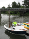 On the float at the Paddle Center, Skamokawa, WA.  Skamokawa is about 20 miles west of Longview, on the Columbia River.
