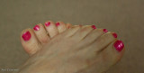 Pink toes.