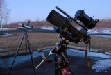 500mm Nikon lens and Miyauchi binoculars
