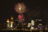 FIREWORKS ABOVE CINCINNATI SKYLINE