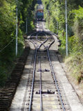 Funicular going up at Cerro San Cristobal in Santiago